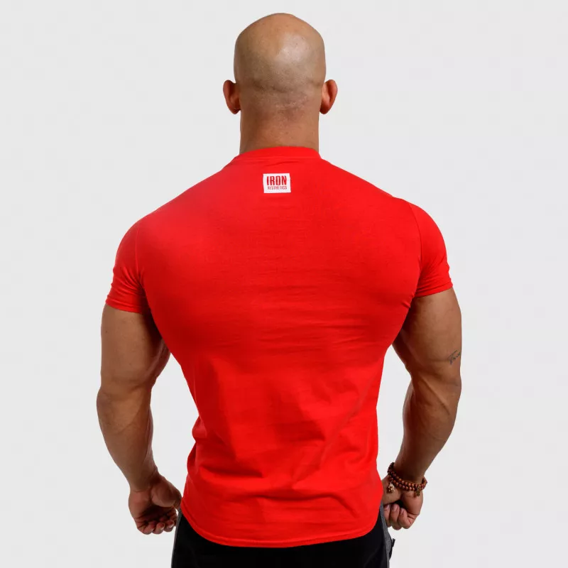 Pánske fitness tričko Iron Aesthetics Boxed, červené-5