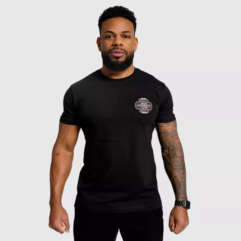 Pánske fitness tričko Iron Aesthetics Badge, čierne-4