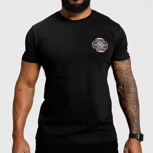Pánske fitness tričko Iron Aesthetics Badge, čierne