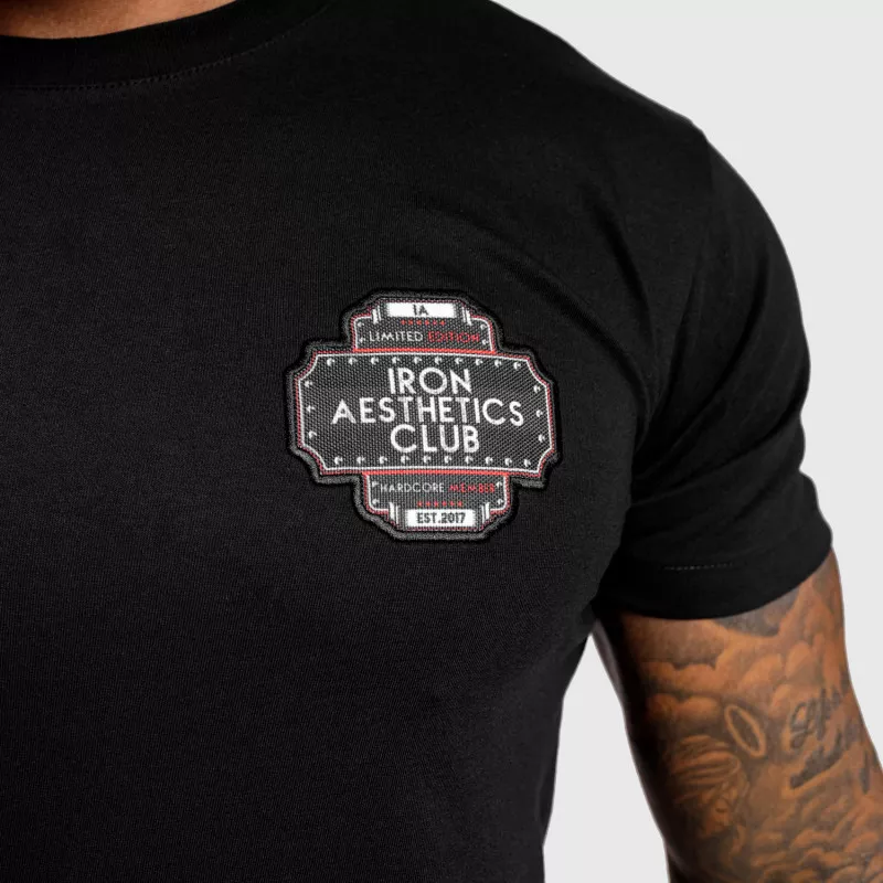 Pánske fitness tričko Iron Aesthetics Badge, čierne-3