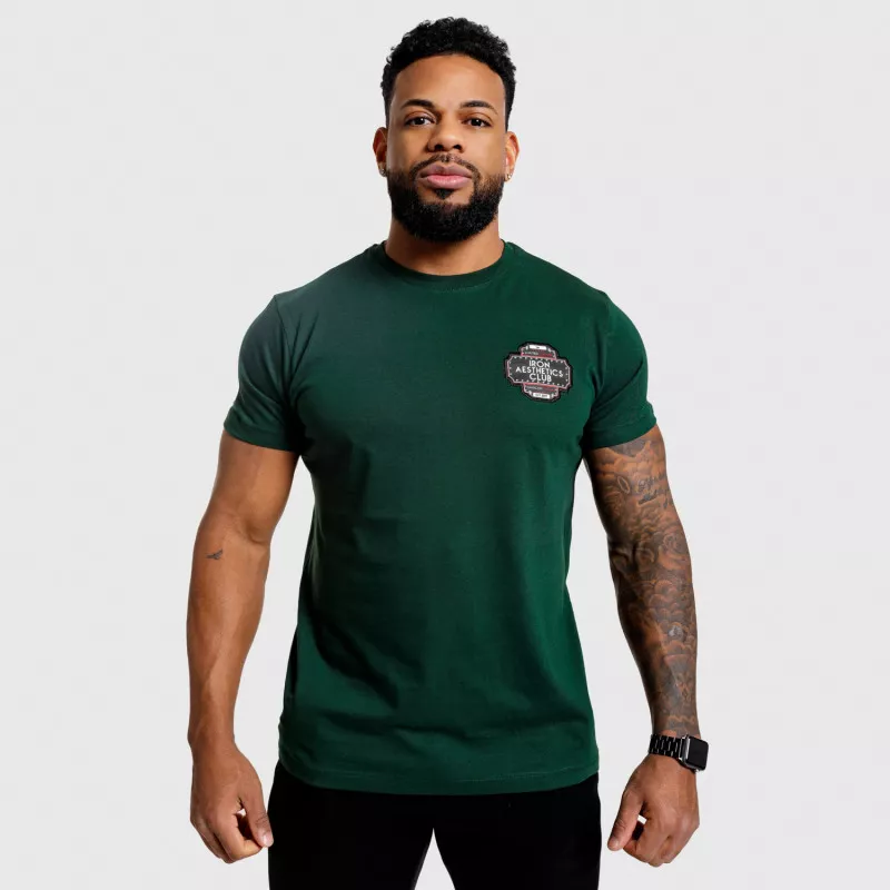 Pánske fitness tričko Iron Aesthetics Badge, zelené-4