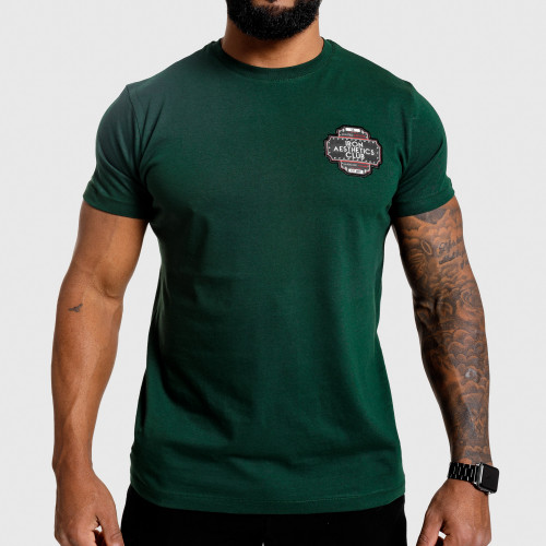 Pánske fitness tričko Iron Aesthetics Badge, zelené