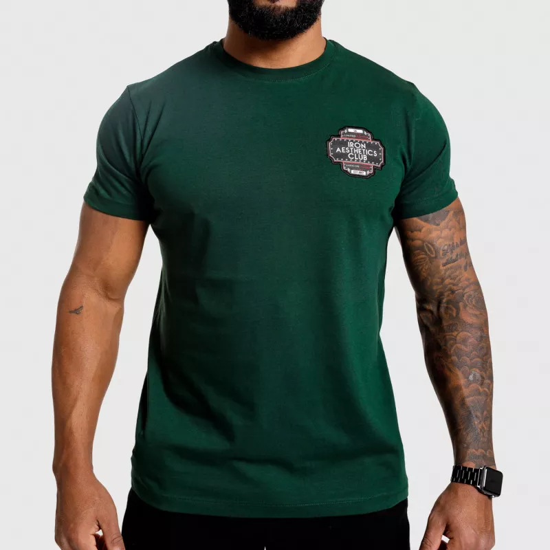 Pánske fitness tričko Iron Aesthetics Badge, zelené-1
