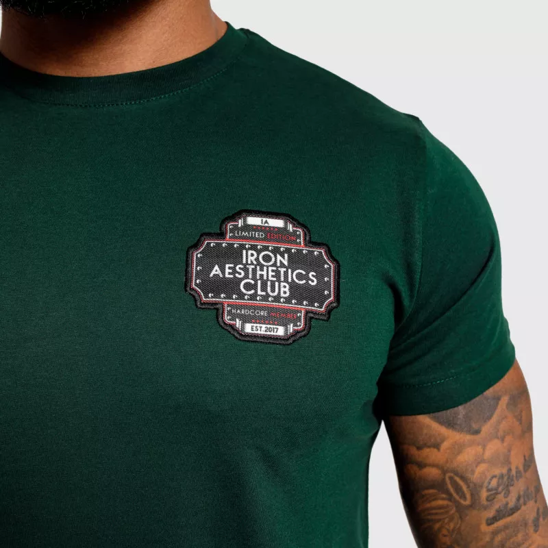 Pánske fitness tričko Iron Aesthetics Badge, zelené-3