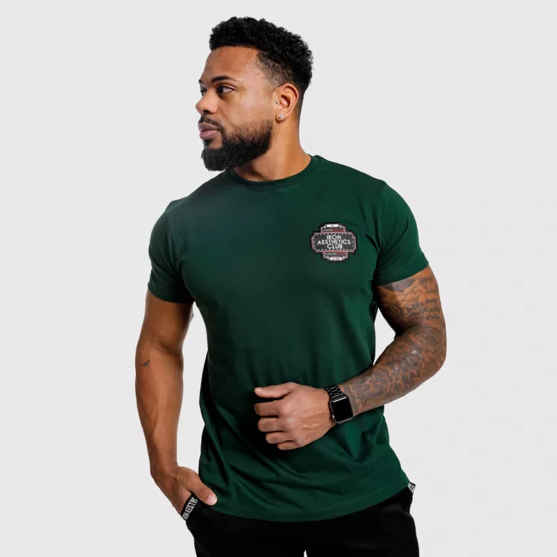 Pánske fitness tričko Iron Aesthetics Badge, zelené-9
