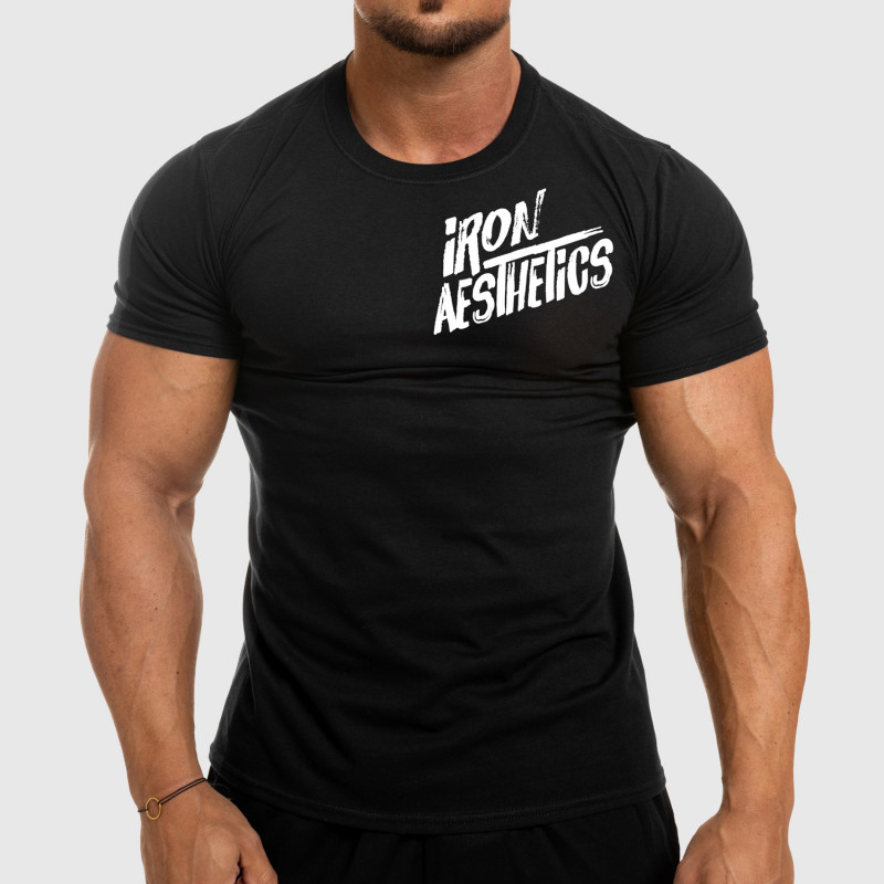 Levně Pánské fitness tričko Iron Aesthetics Splash, černé