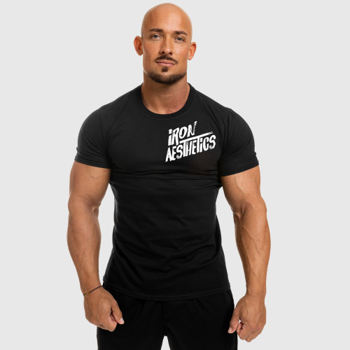 Pánske fitness tričko Iron Aesthetics Splash, čierne