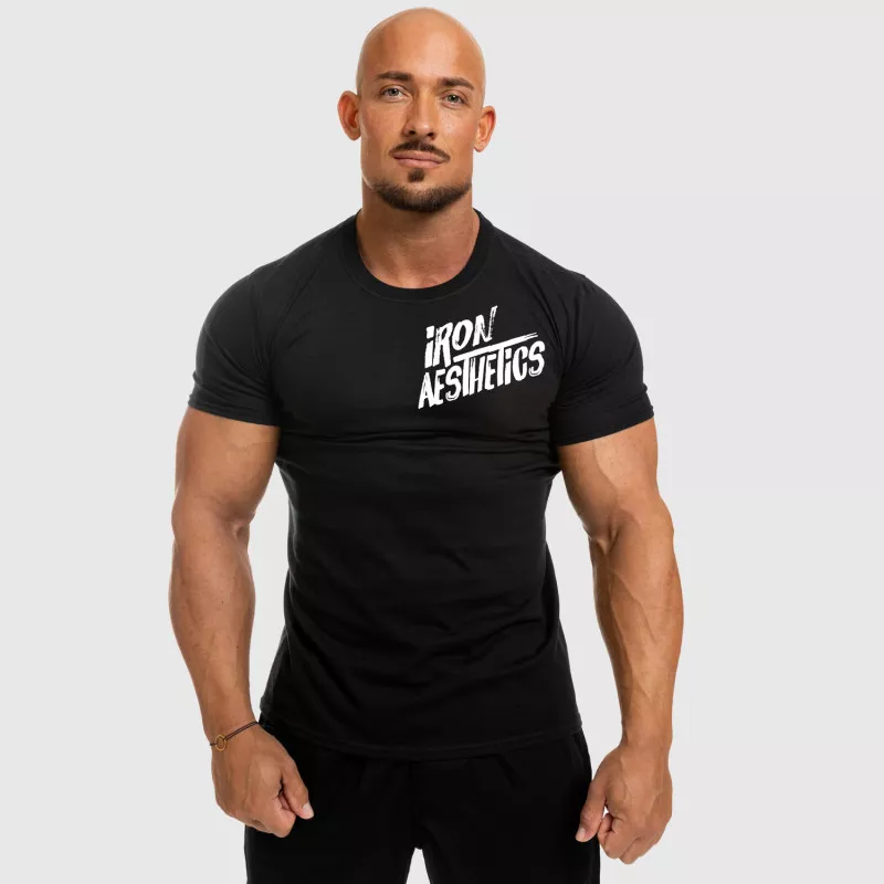 Pánske fitness tričko Iron Aesthetics Splash, čierne-3
