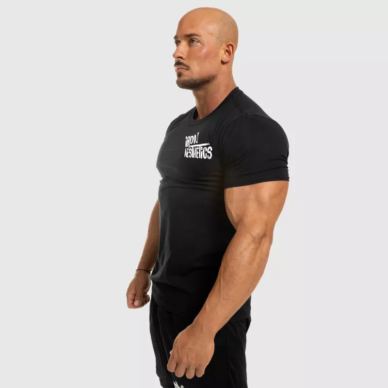 Pánske fitness tričko Iron Aesthetics Splash, čierne-6