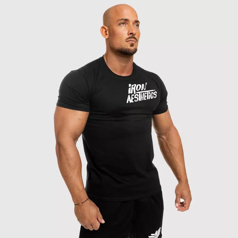 Pánske fitness tričko Iron Aesthetics Splash, čierne-2