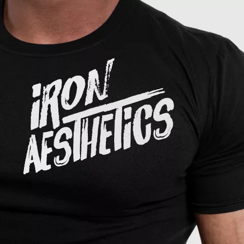 Pánske fitness tričko Iron Aesthetics Splash, čierne