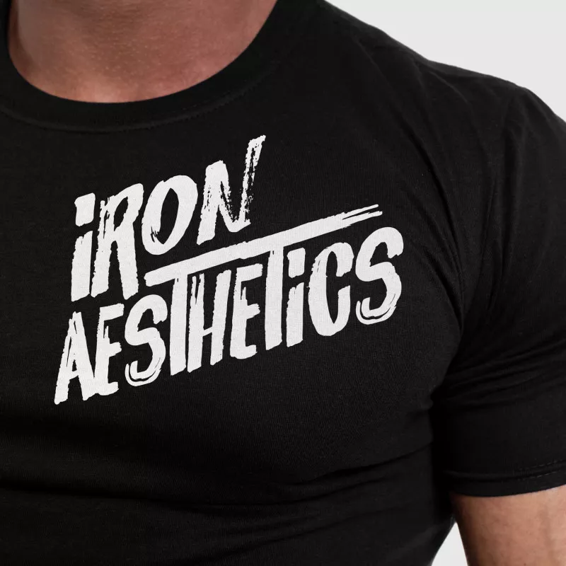 Pánske fitness tričko Iron Aesthetics Splash, čierne-4