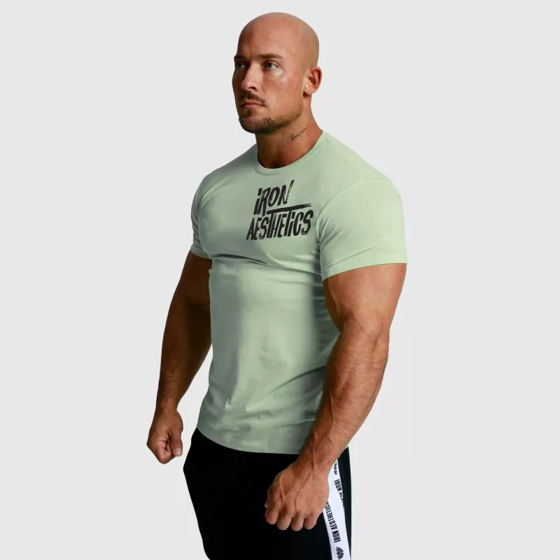 Pánske fitness tričko Iron Aesthetics Splash, zelené sage-2
