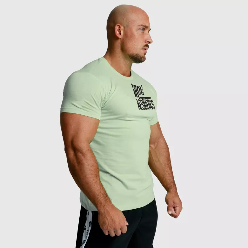Pánske fitness tričko Iron Aesthetics Splash, zelené sage-5