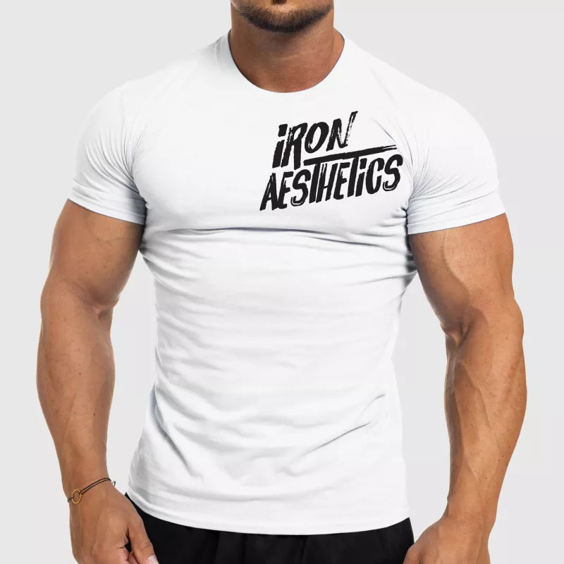Pánske fitness tričko Iron Aesthetics Splash, biele-1