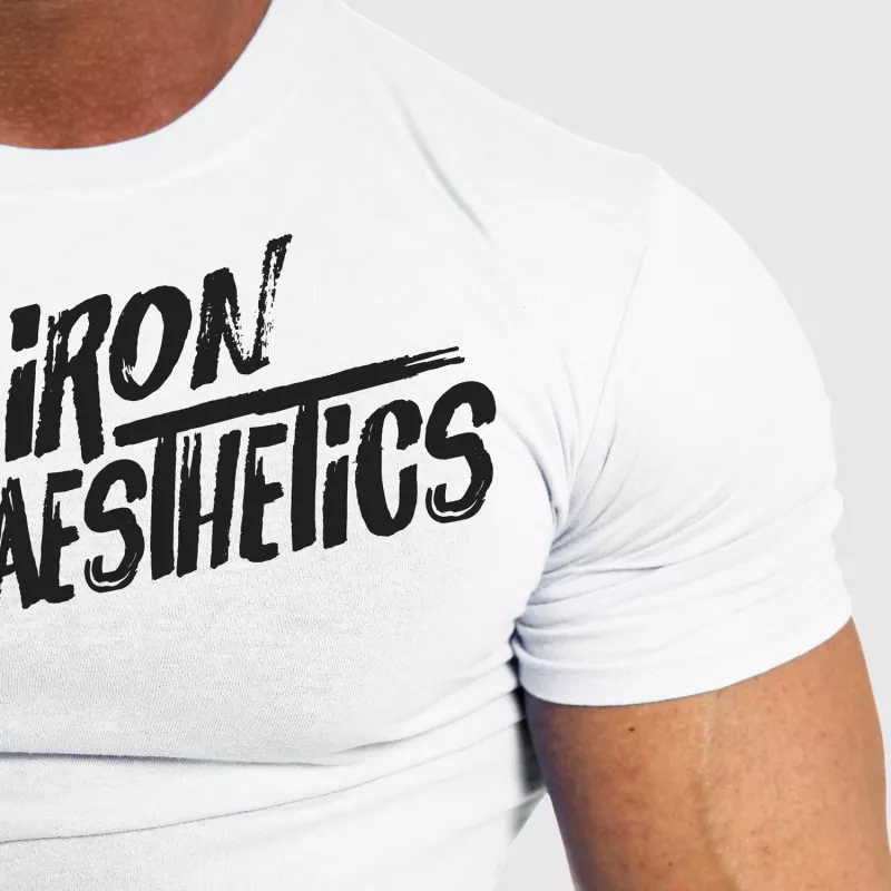 Pánske fitness tričko Iron Aesthetics Splash, biele-3