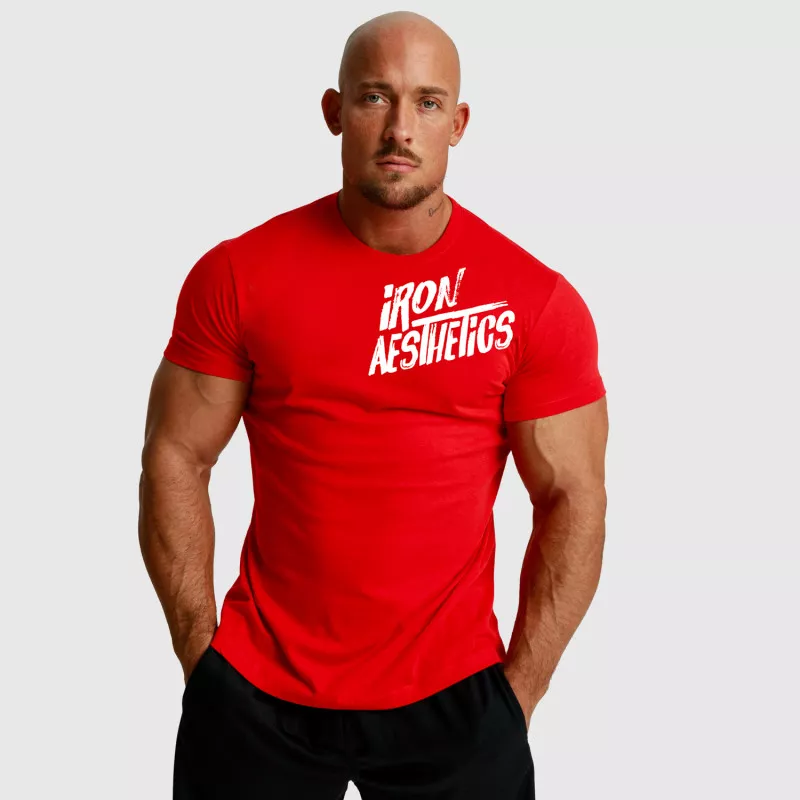 Pánske fitness tričko Iron Aesthetics Splash, červené-5