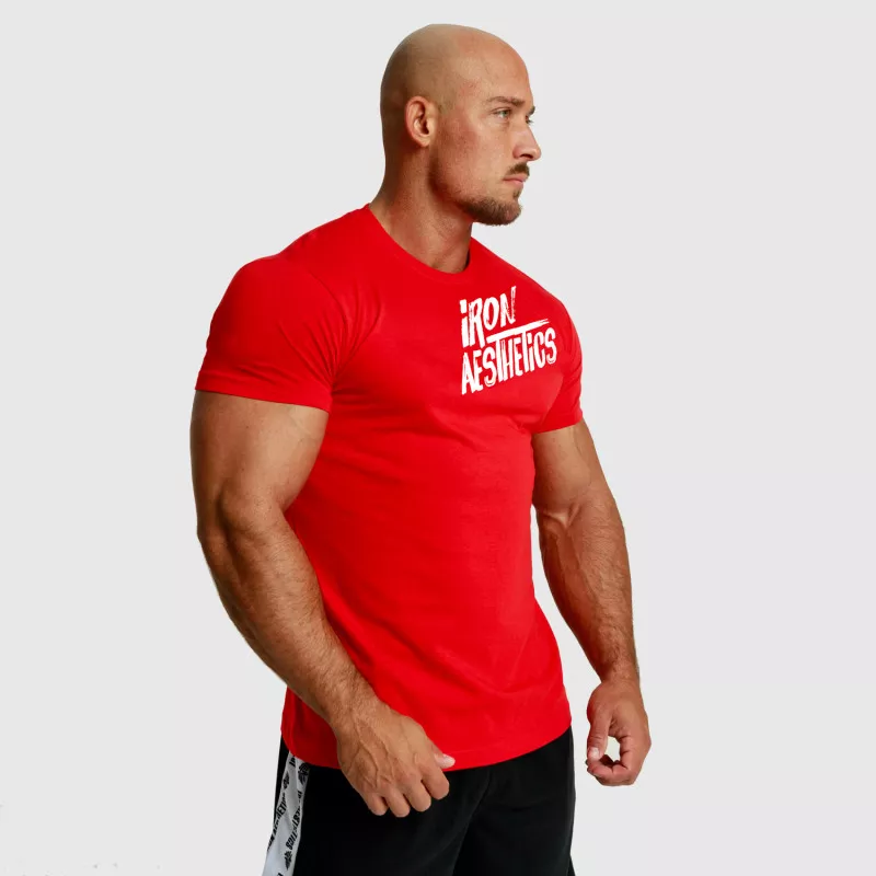 Pánske fitness tričko Iron Aesthetics Splash, červené-6