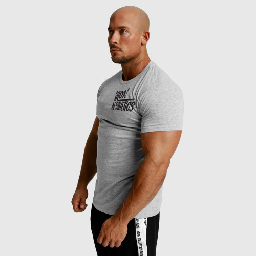 Pánske fitness tričko Iron Aesthetics Splash, sivé