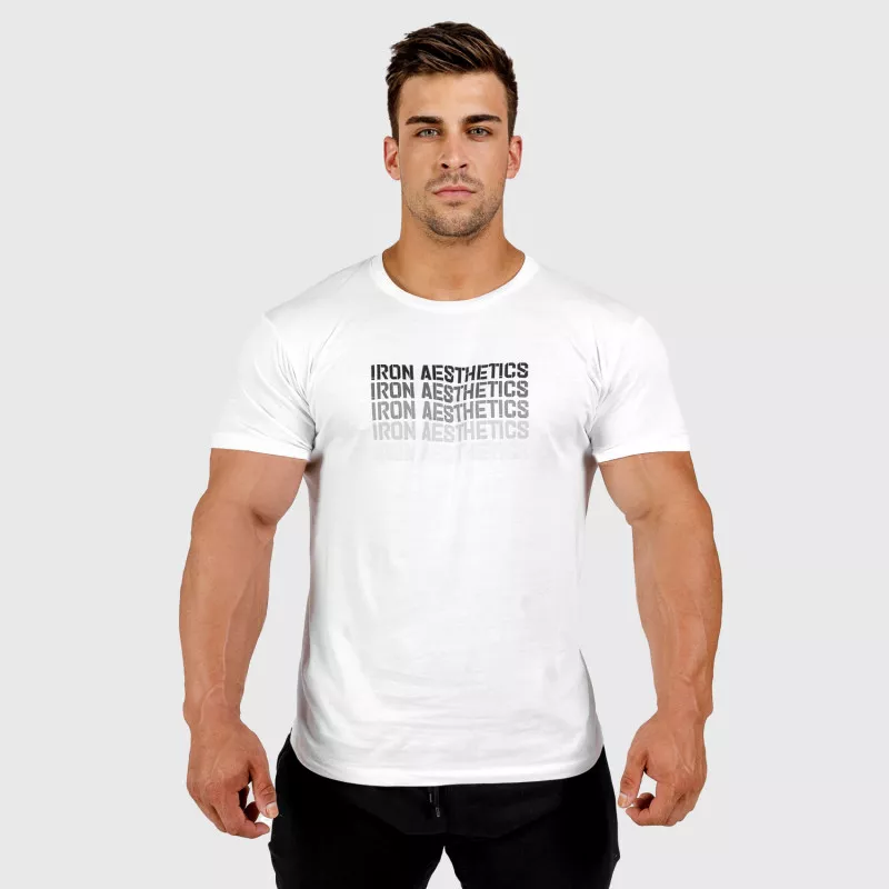 Pánske fitness tričko Iron Aesthetics Shades, biele-5