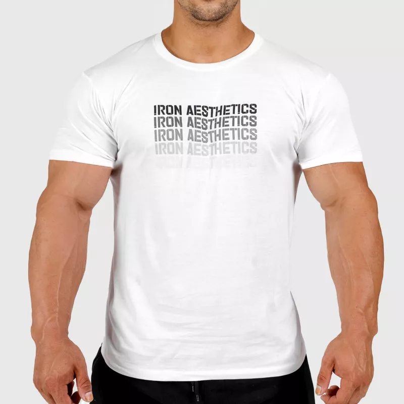 Pánske fitness tričko Iron Aesthetics Shades, biele-1