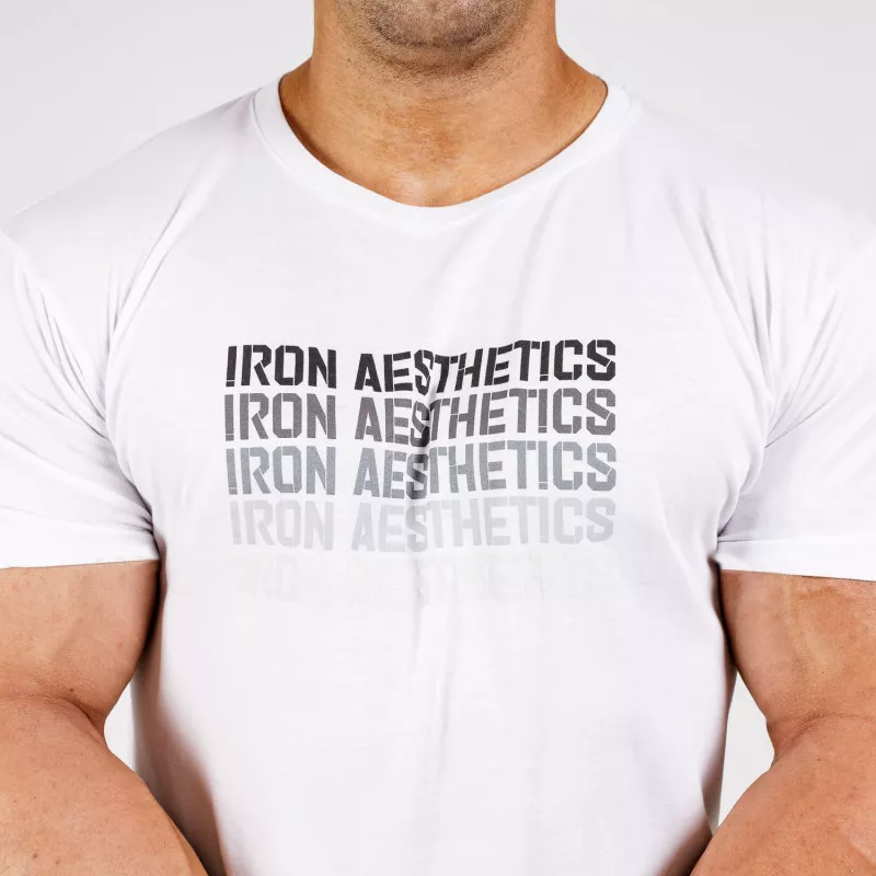 Pánske fitness tričko Iron Aesthetics Shades, biele-7