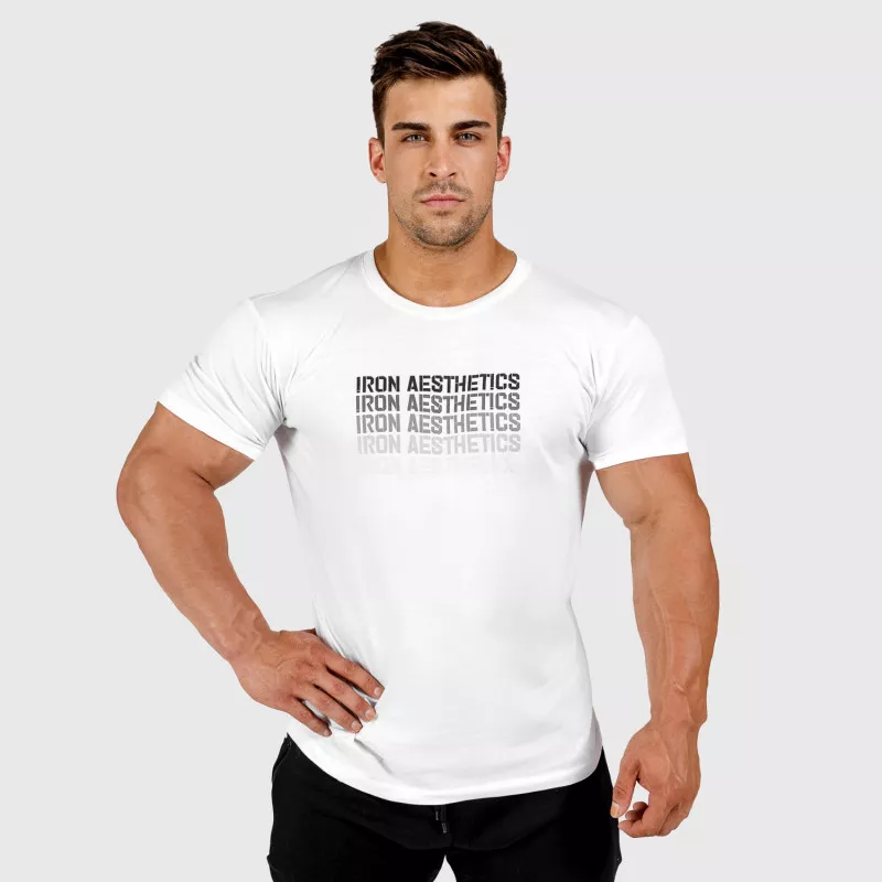Pánske fitness tričko Iron Aesthetics Shades, biele-4
