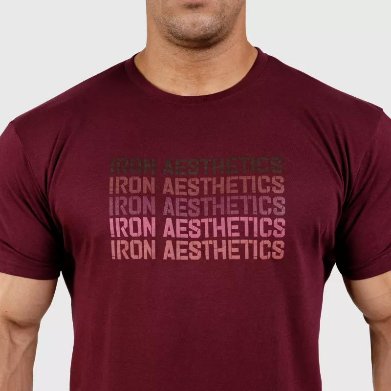 Pánske fitness tričko Iron Aesthetics Shades, bordové-7