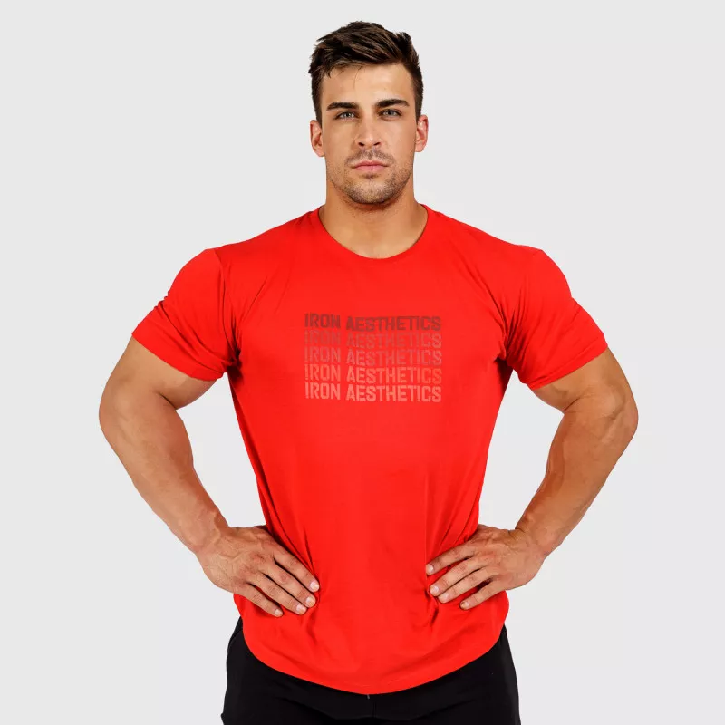 Pánske fitness tričko Iron Aesthetics Shades, červené-3