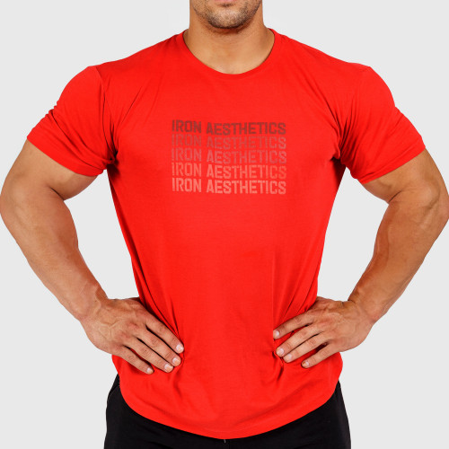 Pánske fitness tričko Iron Aesthetics Shades, červené