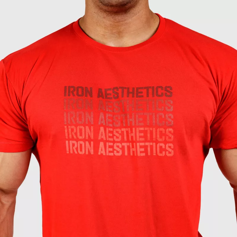 Pánske fitness tričko Iron Aesthetics Shades, červené-5