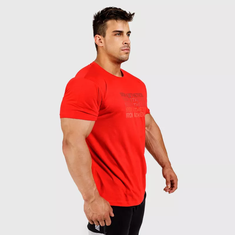 Pánske fitness tričko Iron Aesthetics Shades, červené-2