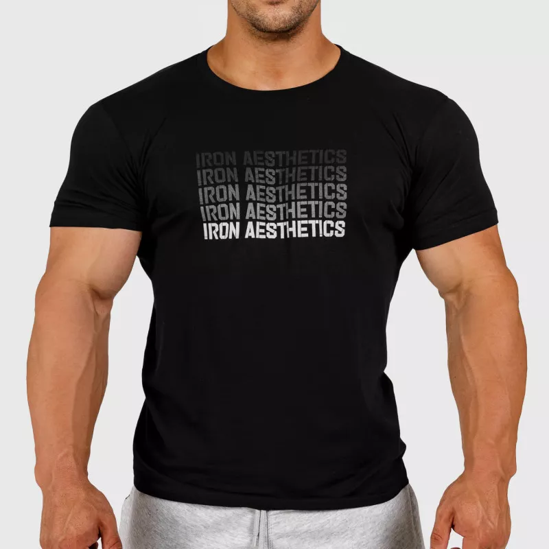 Pánske fitness tričko Iron Aesthetics Shades, čierne-1