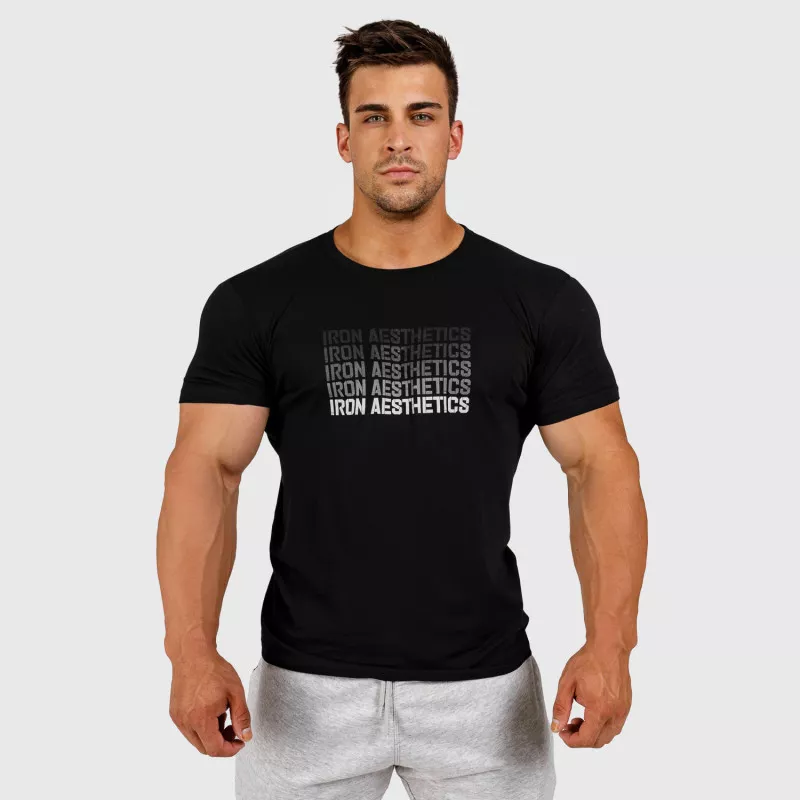 Pánske fitness tričko Iron Aesthetics Shades, čierne-4