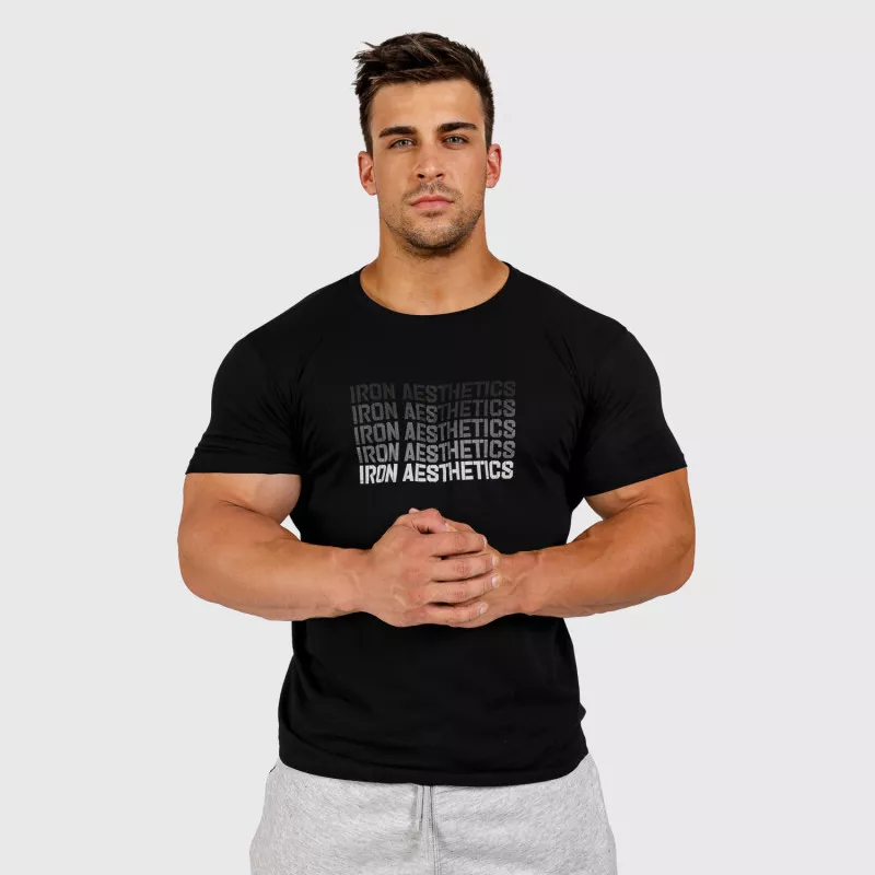 Pánske fitness tričko Iron Aesthetics Shades, čierne-2