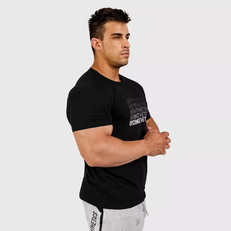Pánske fitness tričko Iron Aesthetics Shades, čierne-3