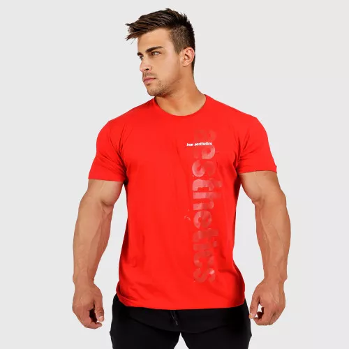 Pánske fitness tričko Iron Aesthetics Cross, červené