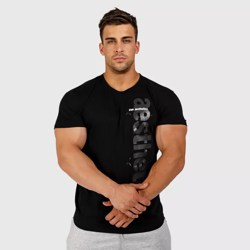 Pánske fitness tričko Iron Aesthetics Cross, čierne-3