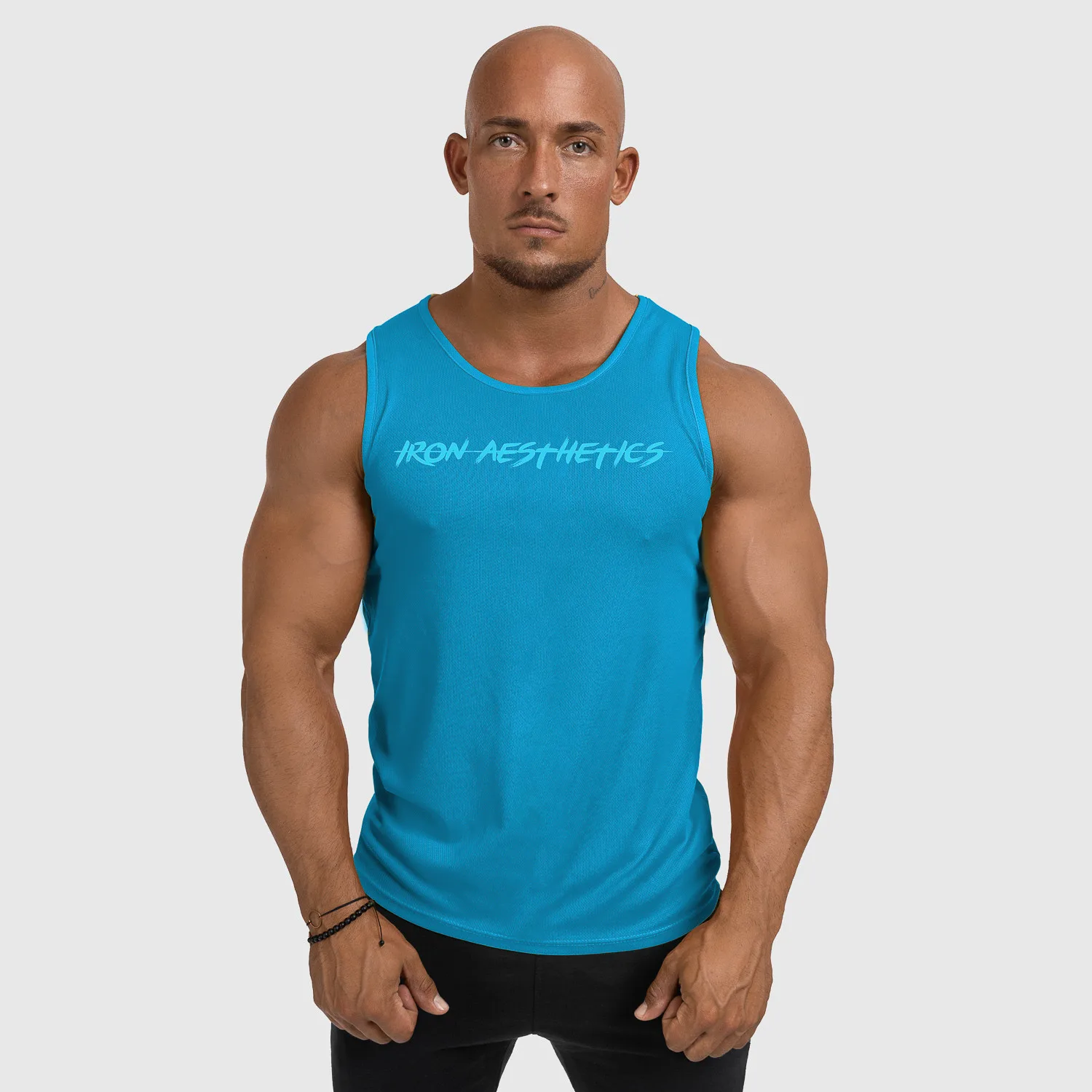 Pánske funkčné tielko Iron Aesthetics Sporty, aqua modré-1