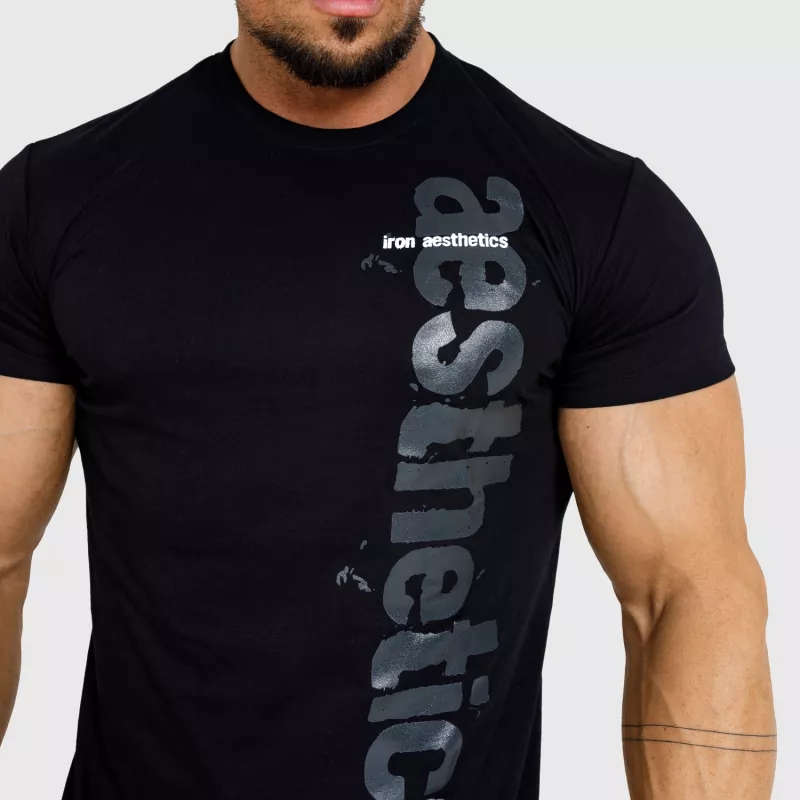 Pánske fitness tričko Iron Aesthetics Cross, čierne-4