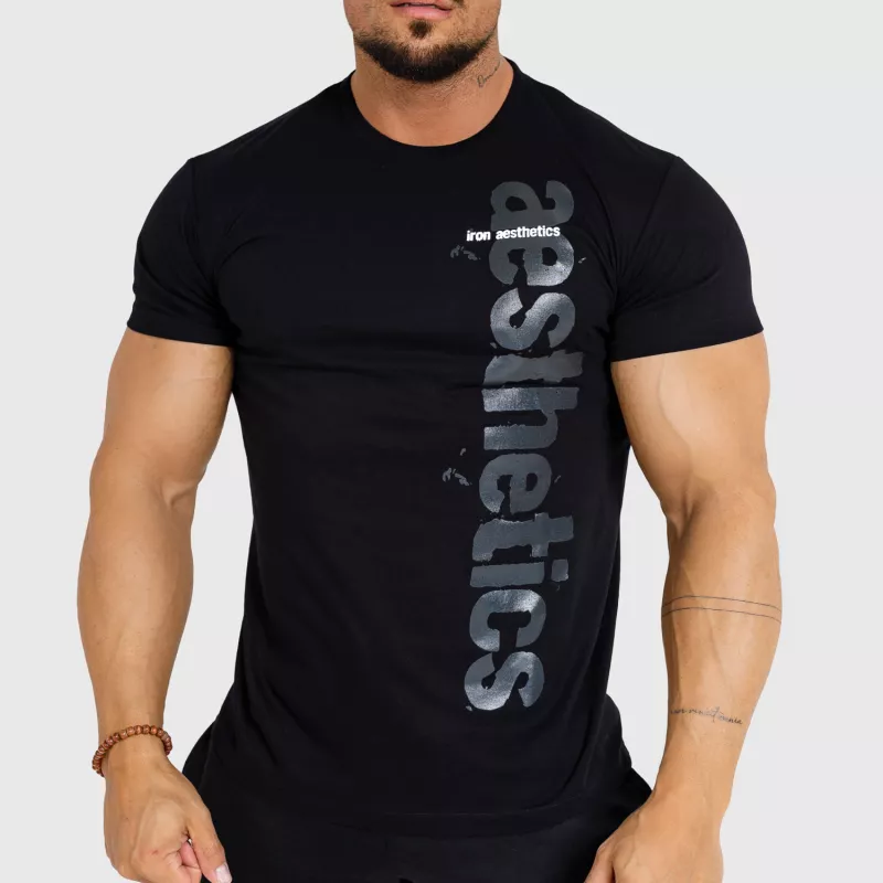 Pánske fitness tričko Iron Aesthetics Cross, čierne-1