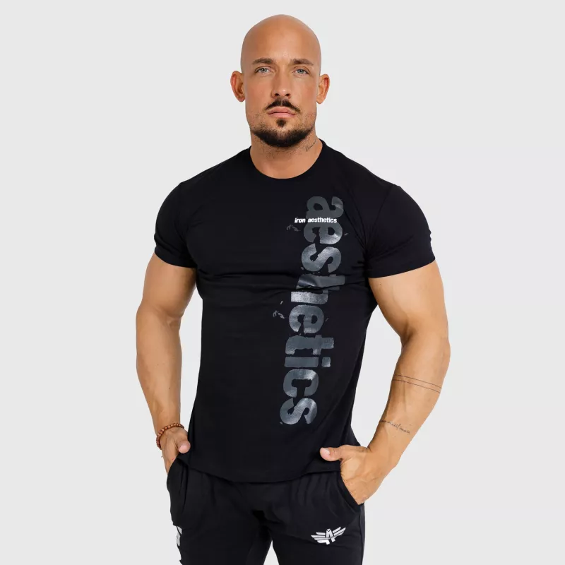 Pánske fitness tričko Iron Aesthetics Cross, čierne-3