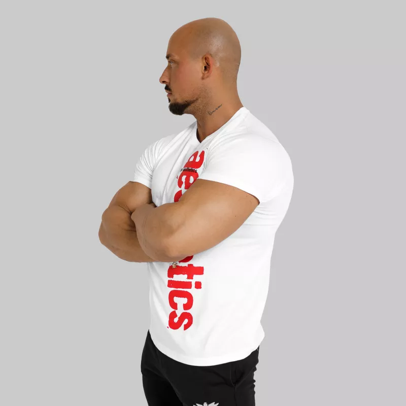 Pánske fitness tričko Iron Aesthetics Cross, biele-3