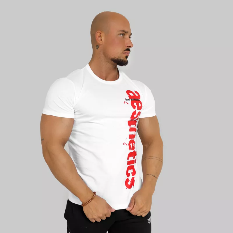 Pánske fitness tričko Iron Aesthetics Cross, biele-2