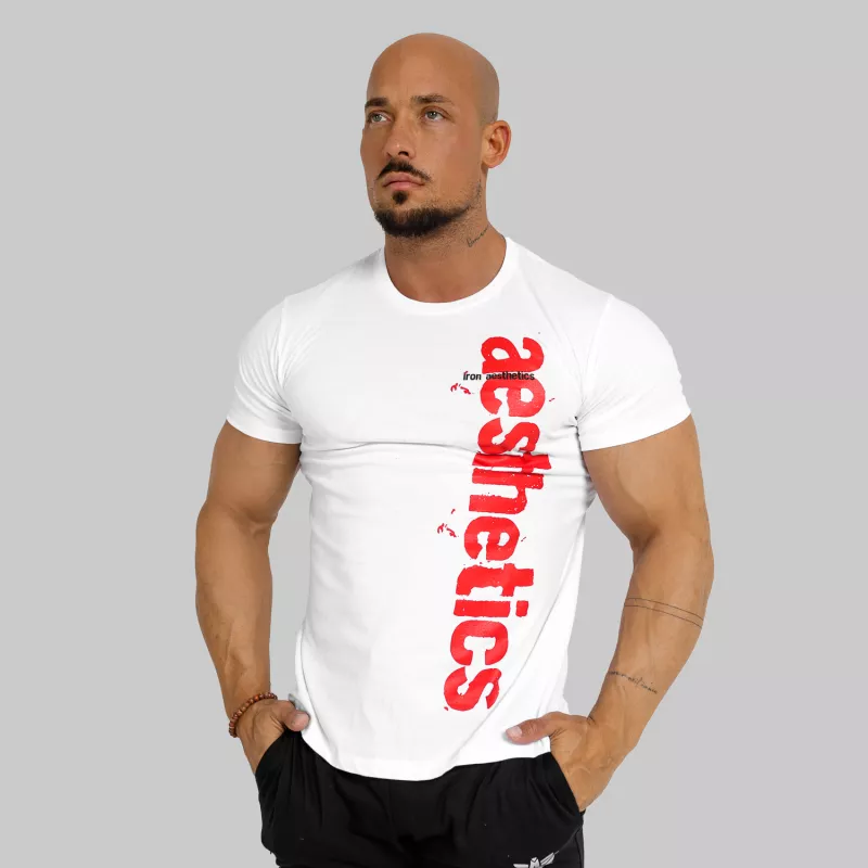 Pánske fitness tričko Iron Aesthetics Cross, biele-4