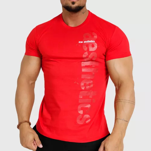 Pánske fitness tričko Iron Aesthetics Cross, červené