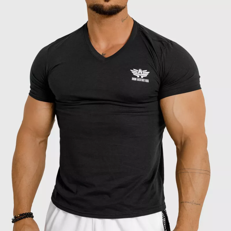 Pánske tričko Iron Aesthetics V-neck, čierne-1