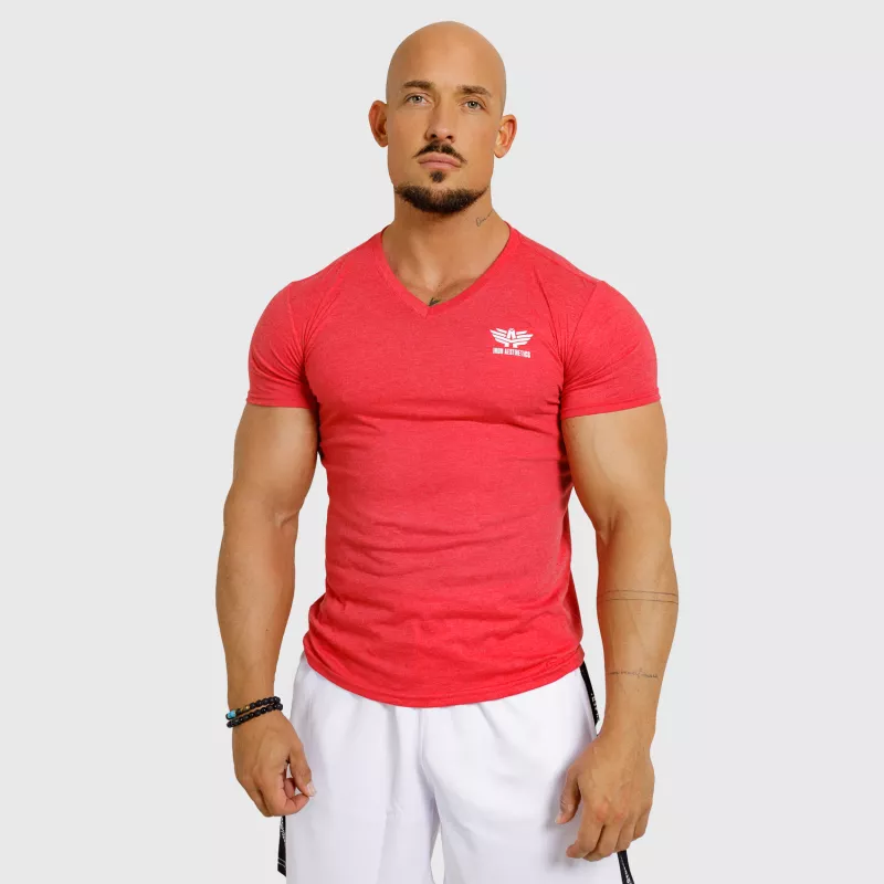 Pánske tričko Iron Aesthetics V-neck, červené-4