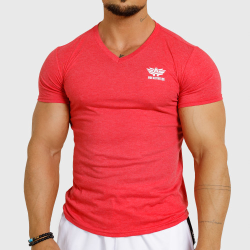 Pánske tričko Iron Aesthetics V-neck, červené