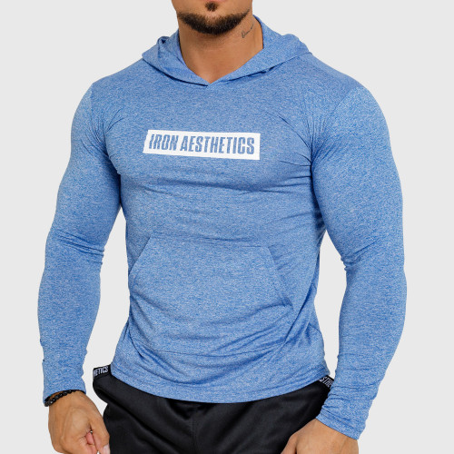 Pánske tričko s kapucňou Iron Aesthetics Active Fit, modré